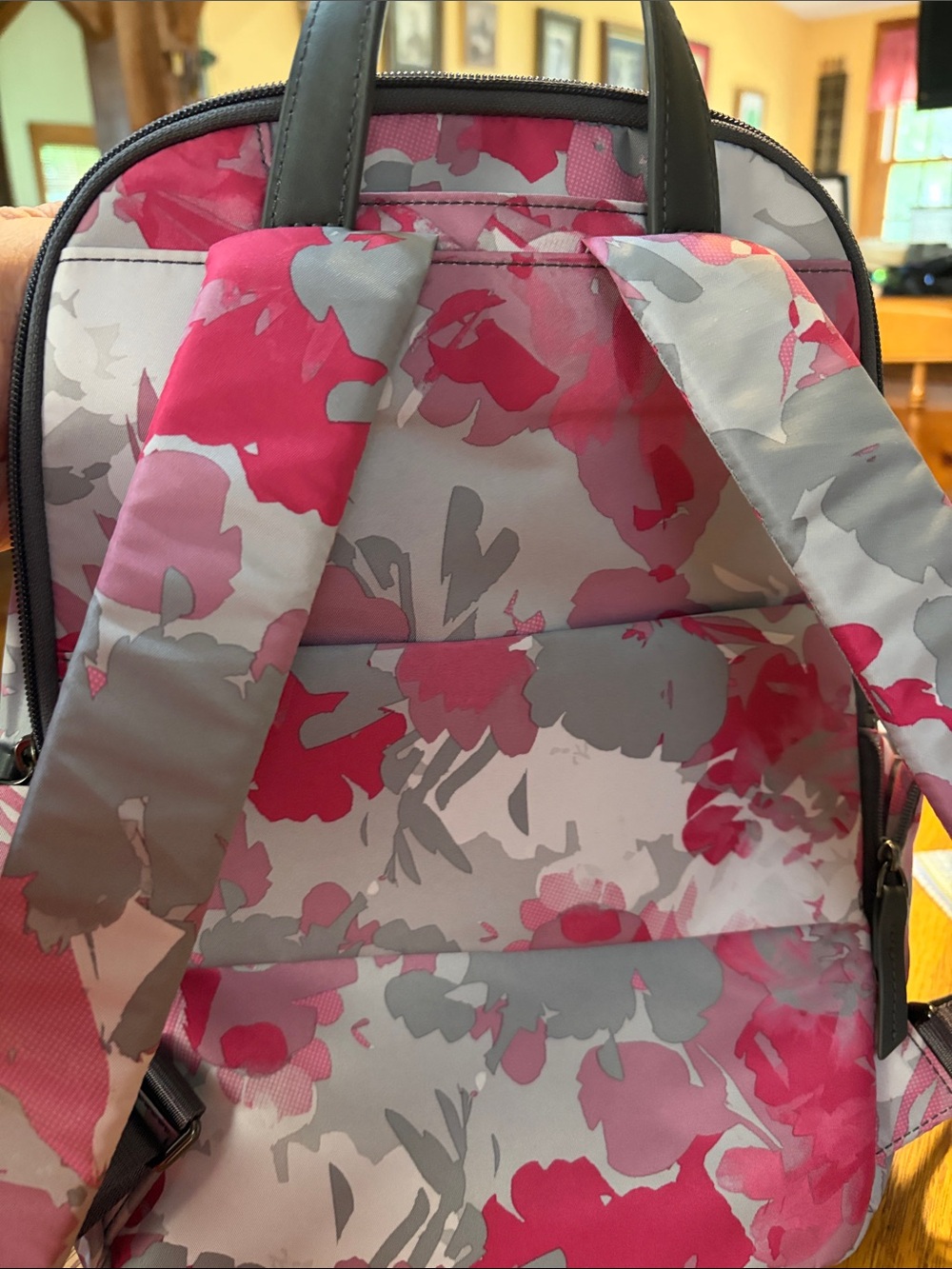 Tumi Floral Pink & Gray Backpack - Picture 2 of 5